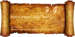 Hartinger Gábor névjegykártya